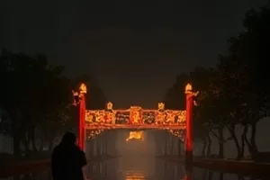 子夜齿轮 钟楼停摆时的城市全景画面